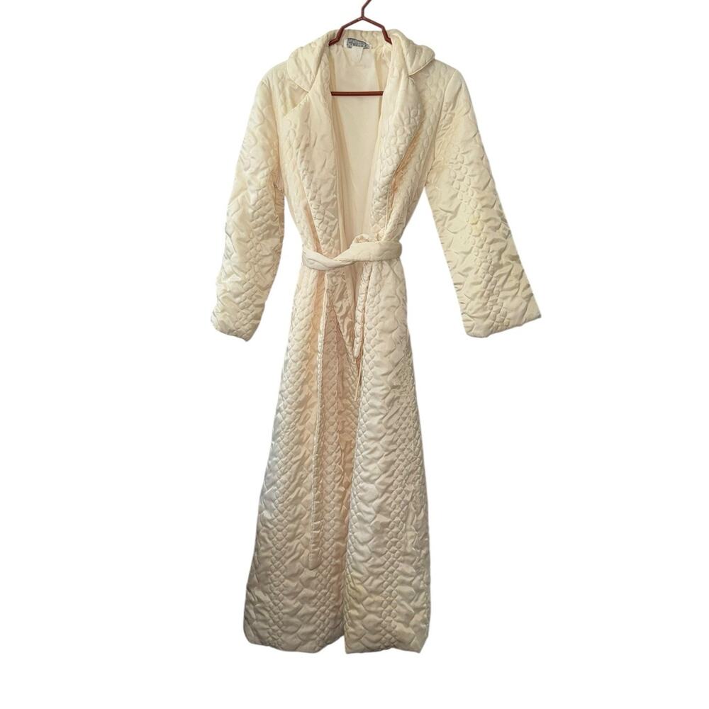 VTG Barbizon's Quilted Spa Satin Robe Housecoat Belted Comfy Loungewear READ